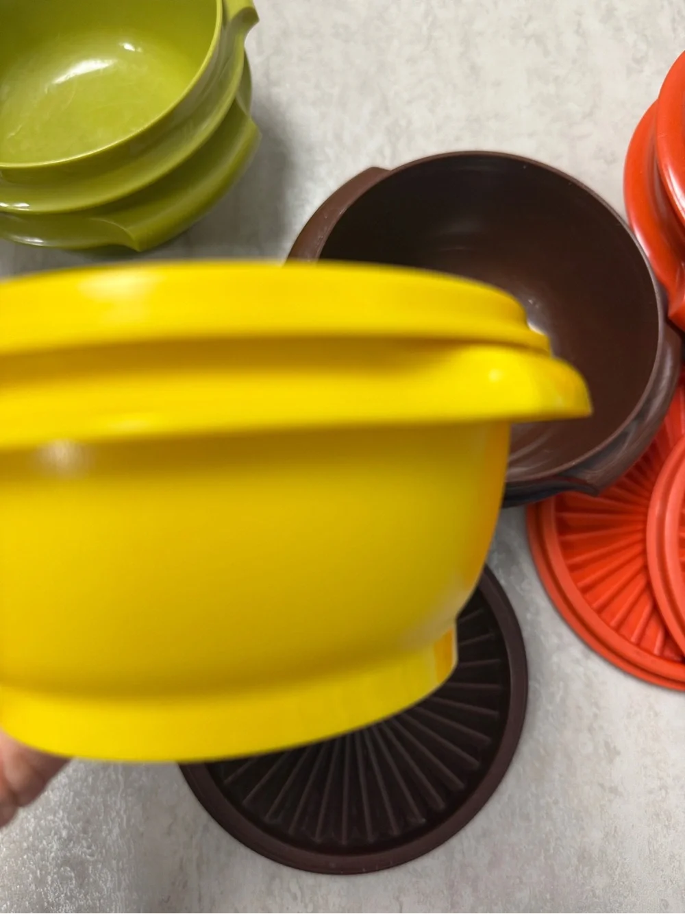 Vintage Tupperware bowls lids Servalier storage containers fall harvest set of 6